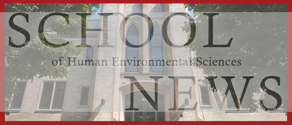 HESC building with School of Human Environmental Sciences News over it