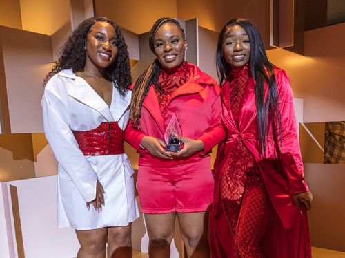 Inclusion award winner Jayla Lee with models Tiana Sigears and Tionna Martin